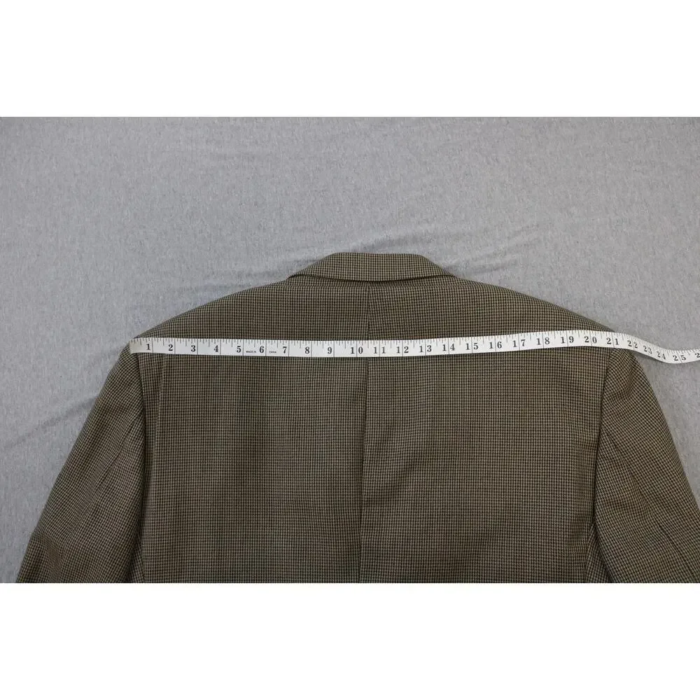 Jos A‎ Bank Blazer Mens 46L Houndstooth 100% Wool 2-Button Single Breasted Lined